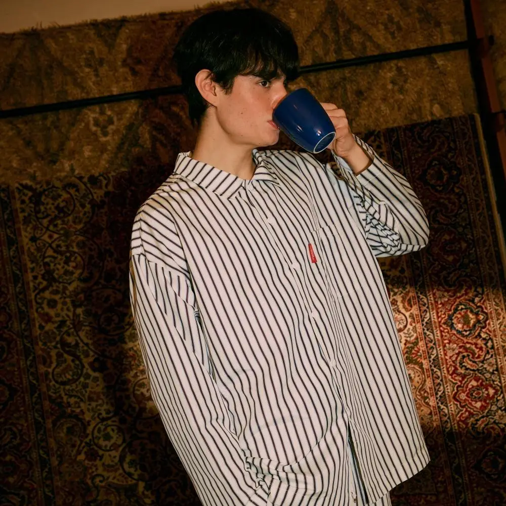 Furless pajamas[Long] - Brown Stripe 상세페이지 9